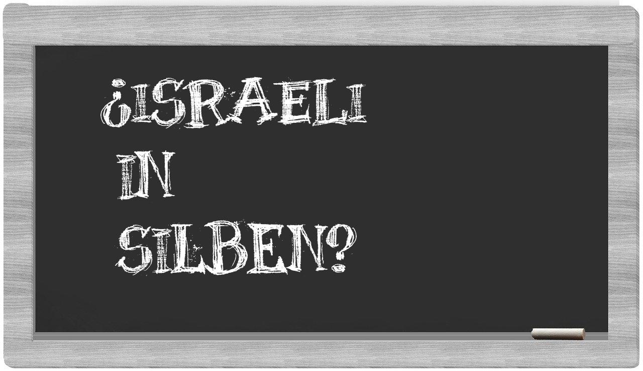 Israeli in syllables