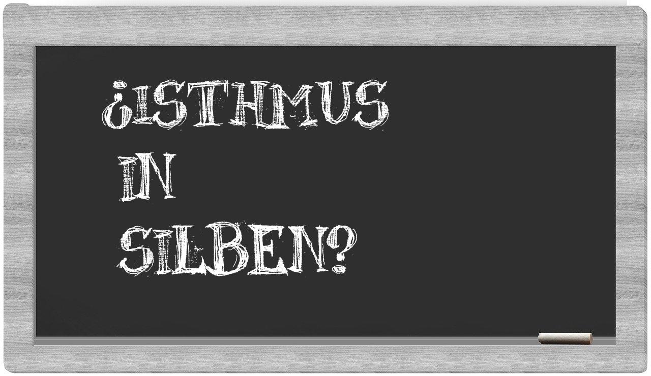 Isthmus in syllables