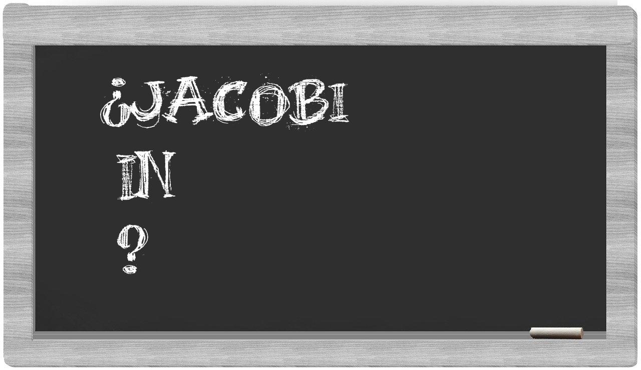 ¿Jacobi en sílabas?