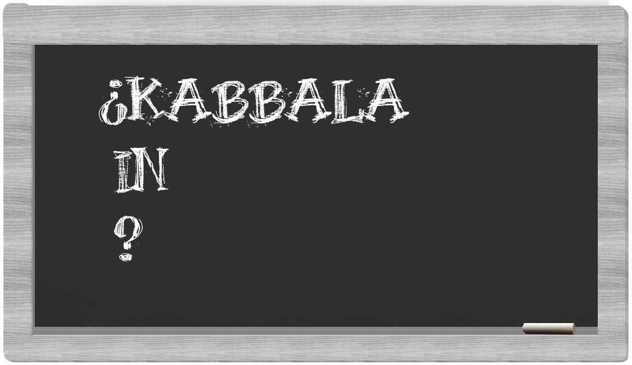 ¿Kabbala en sílabas?