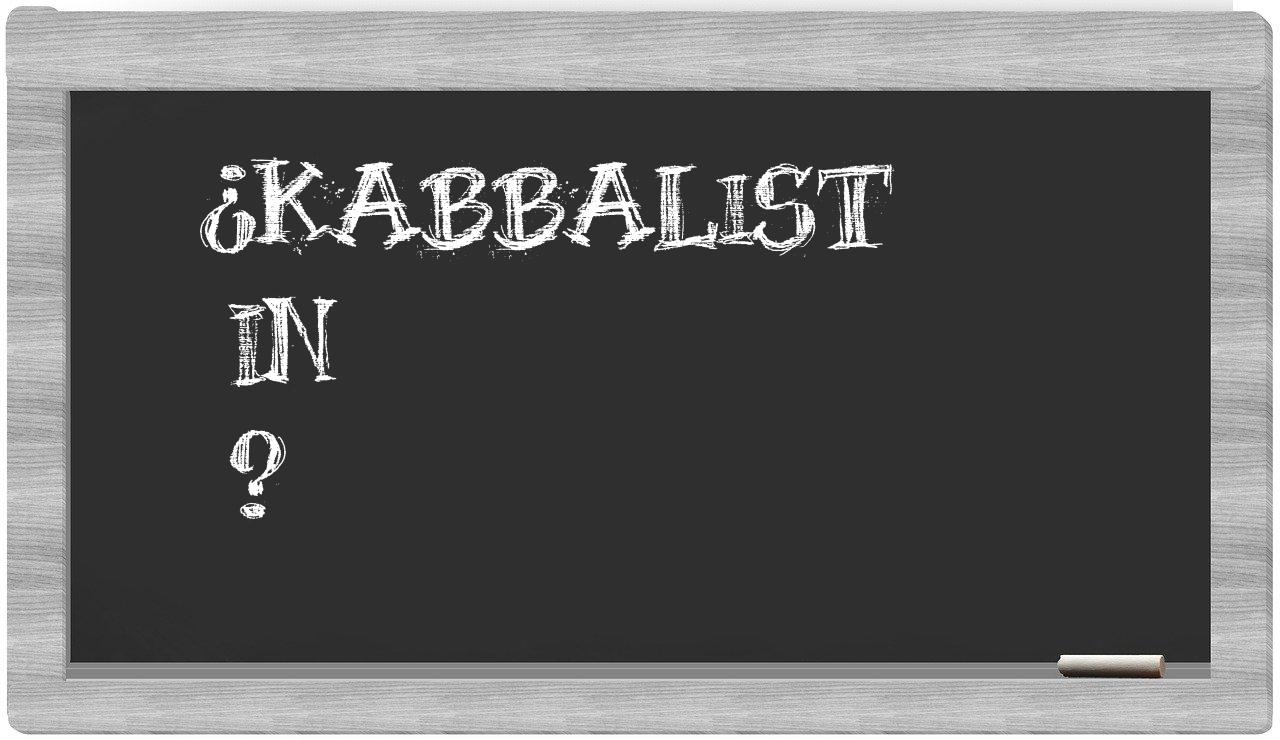 ¿Kabbalist en sílabas?