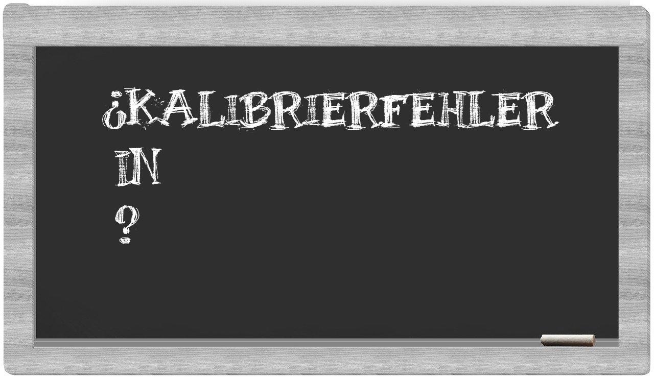 ¿Kalibrierfehler en sílabas?