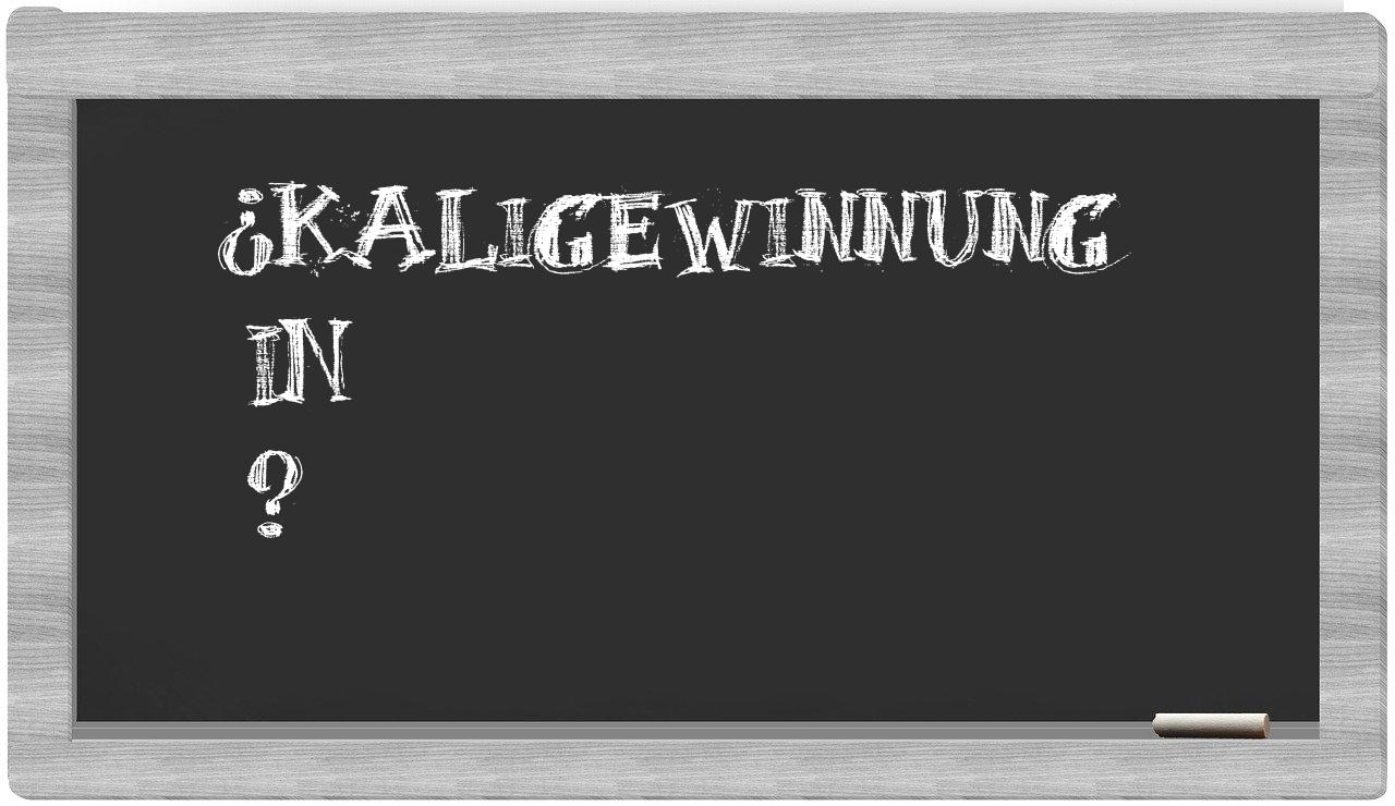 ¿Kaligewinnung en sílabas?