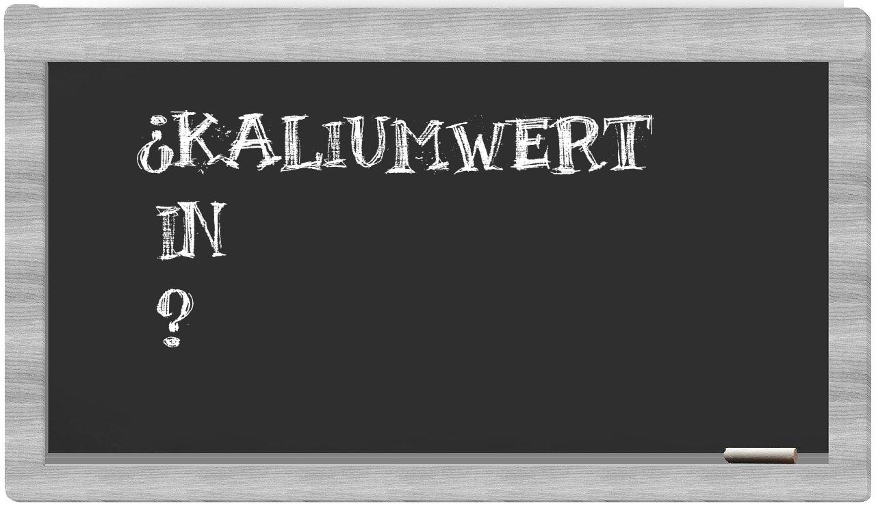 ¿Kaliumwert en sílabas?