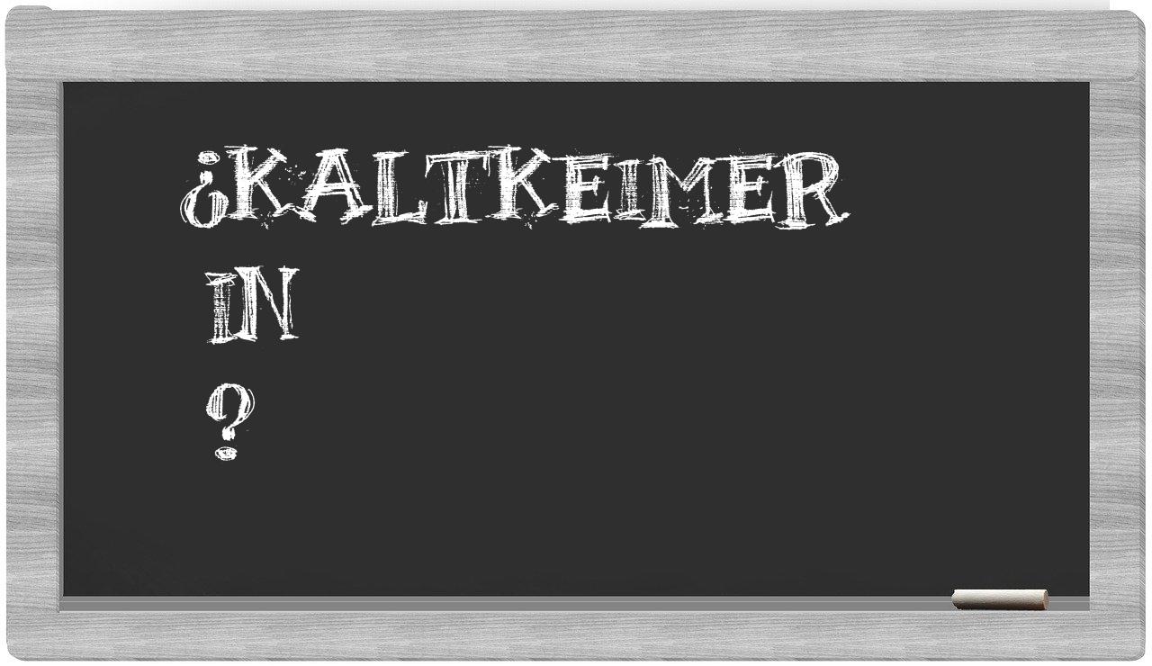 ¿Kaltkeimer en sílabas?