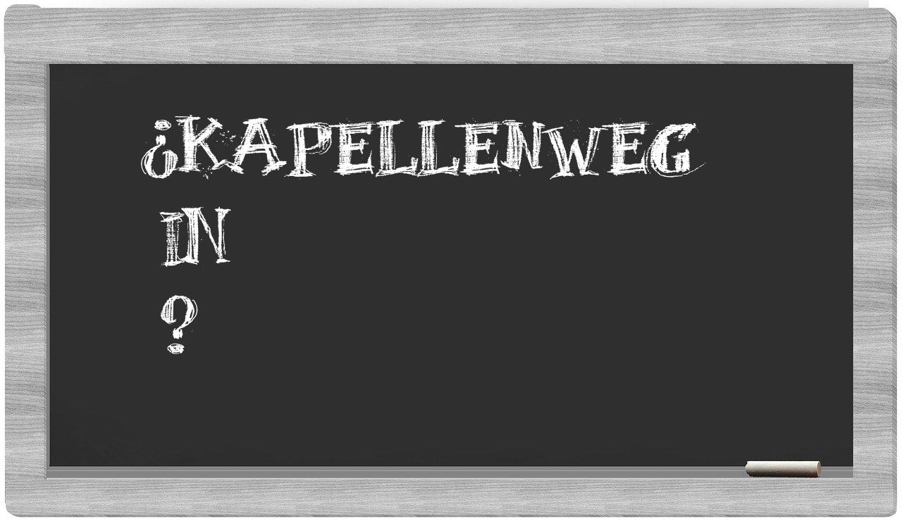 ¿Kapellenweg en sílabas?