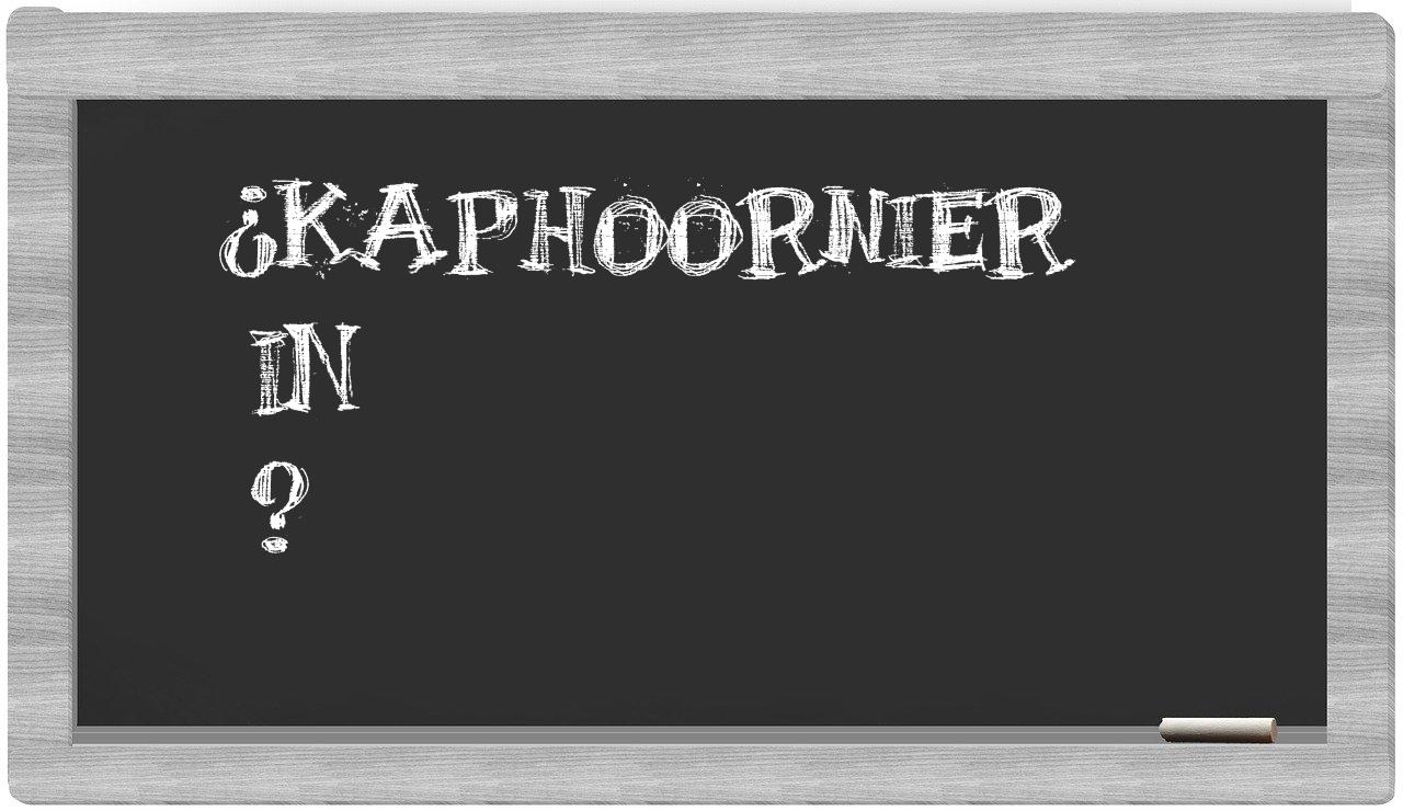¿Kaphoornier en sílabas?