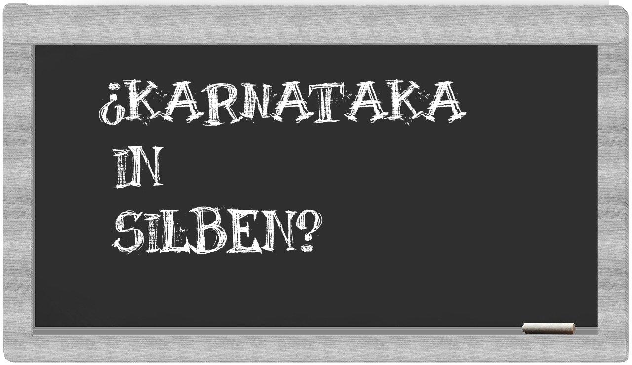 Karnataka in syllables