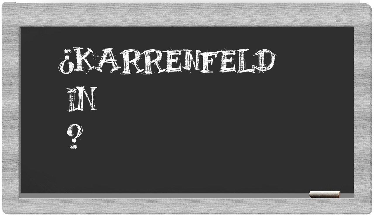 ¿Karrenfeld en sílabas?