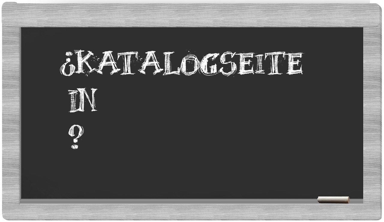 ¿Katalogseite en sílabas?