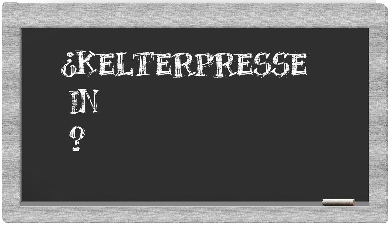 ¿Kelterpresse en sílabas?
