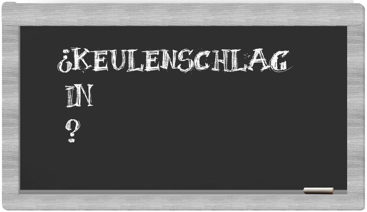 ¿Keulenschlag en sílabas?