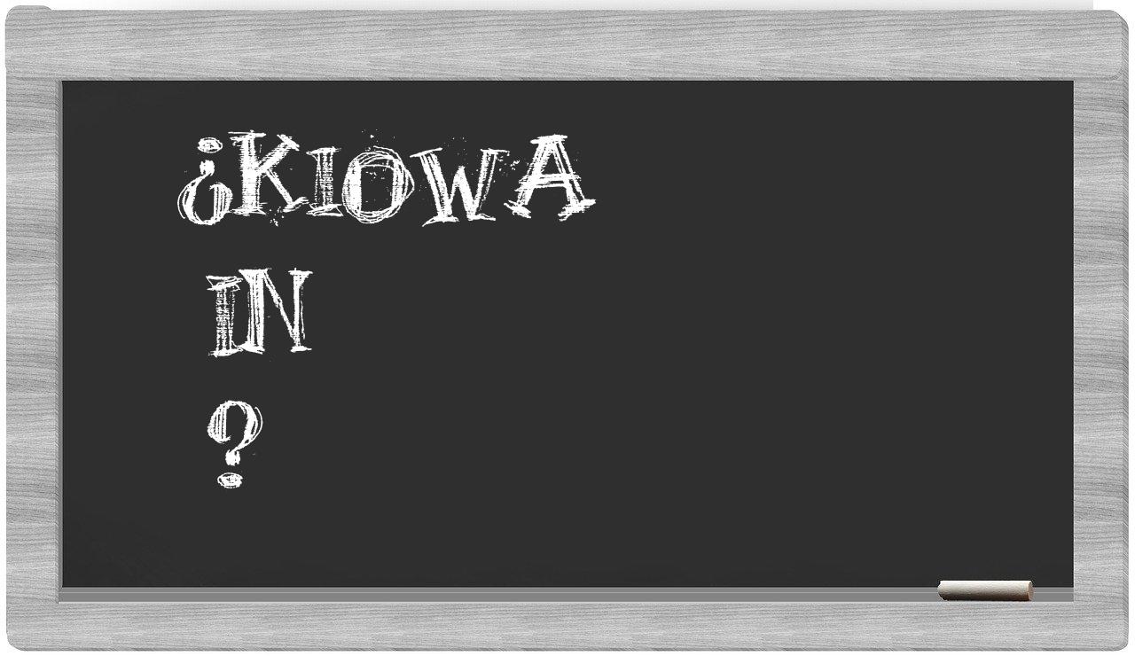 ¿Kiowa en sílabas?