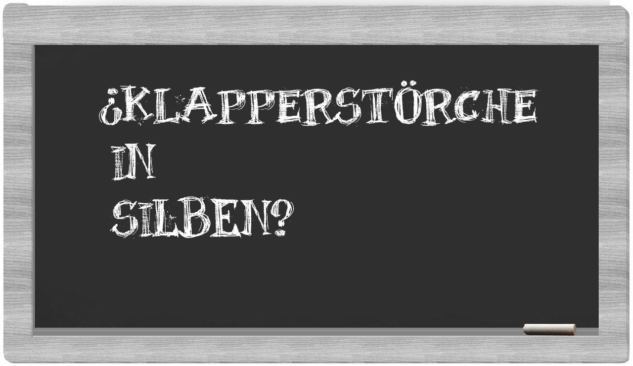 Klapperstörche in syllables