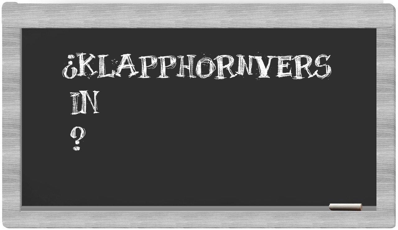 ¿Klapphornvers en sílabas?