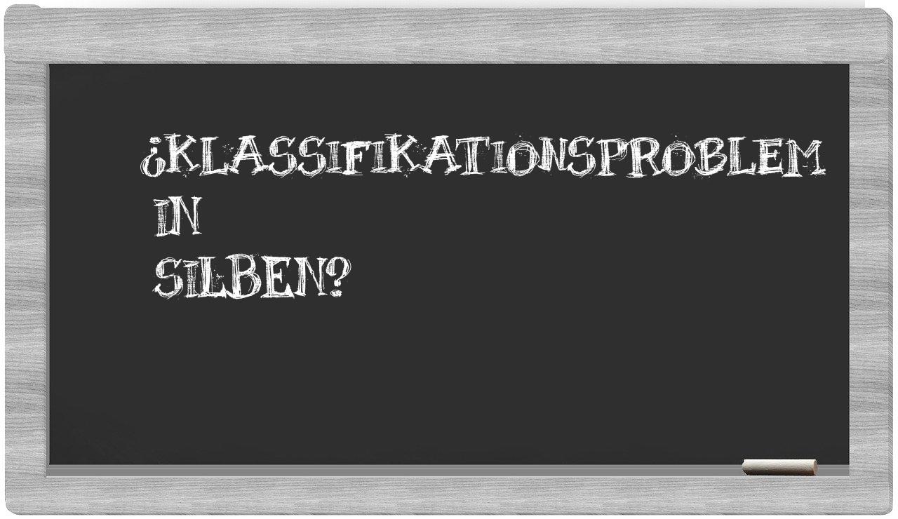 Klassifikationsproblem in syllables