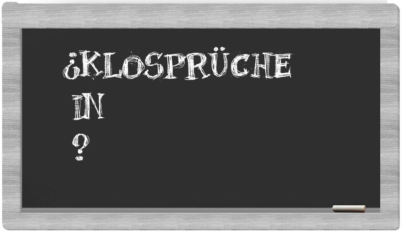 ¿Klosprüche en sílabas?