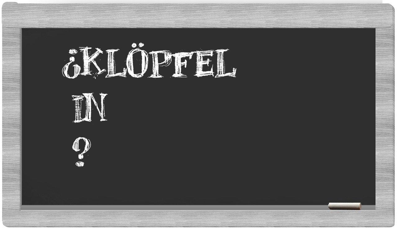 ¿Klöpfel en sílabas?