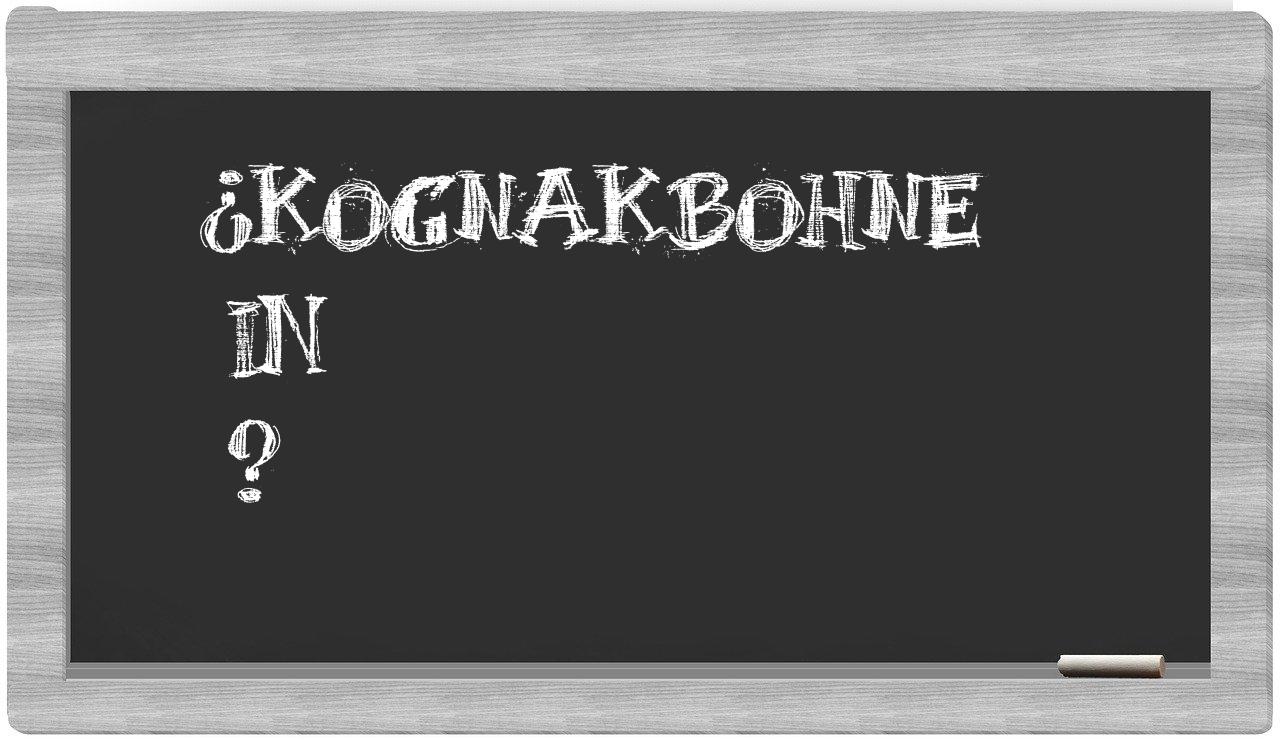 ¿Kognakbohne en sílabas?