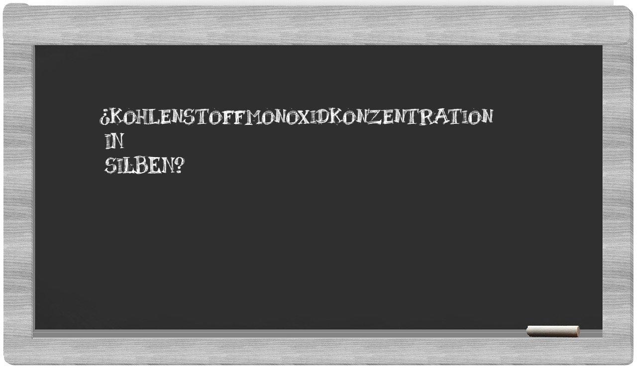 Kohlenstoffmonoxidkonzentration in syllables