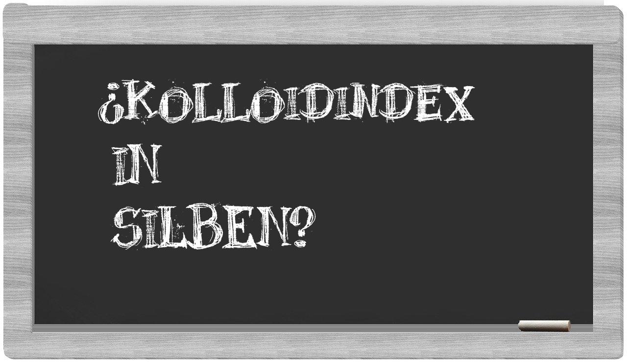 Kolloidindex in syllables