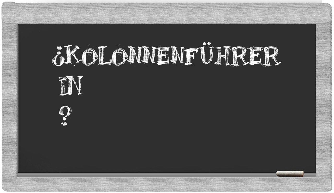 ¿Kolonnenführer en sílabas?
