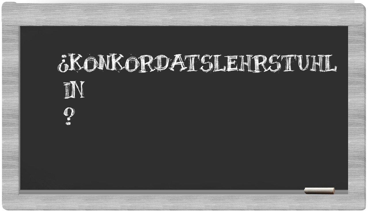 ¿Konkordatslehrstuhl en sílabas?