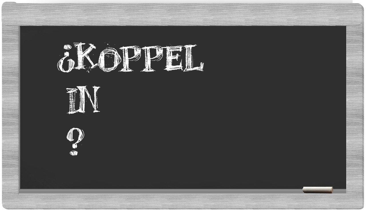 ¿Koppel en sílabas?