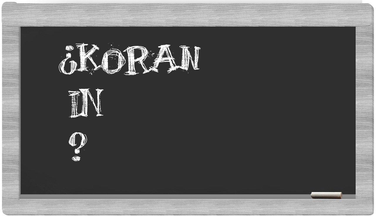 ¿Koran en sílabas?