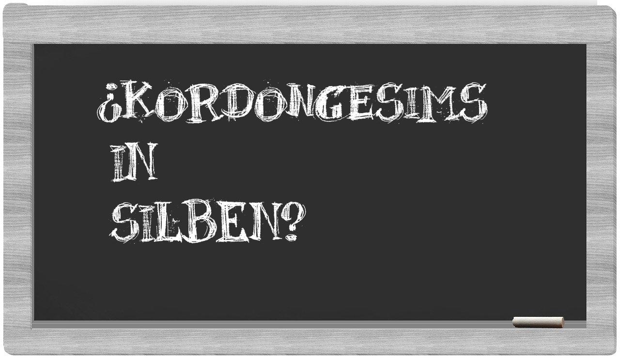 Kordongesims in syllables