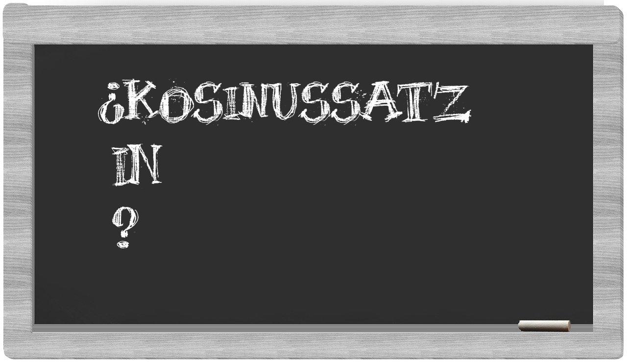 ¿Kosinussatz en sílabas?