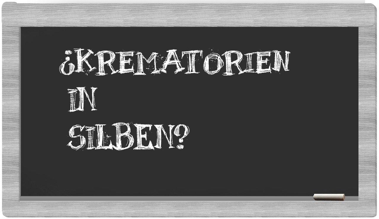 Krematorien in syllables