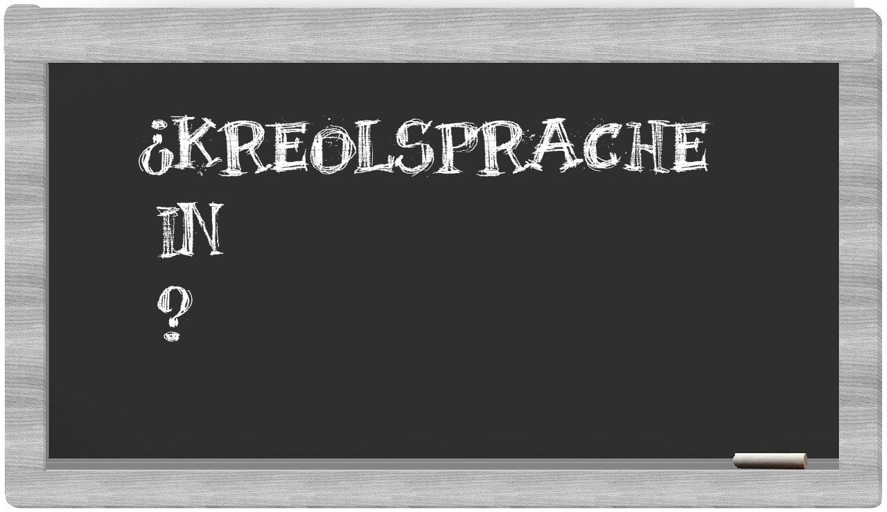 ¿Kreolsprache en sílabas?