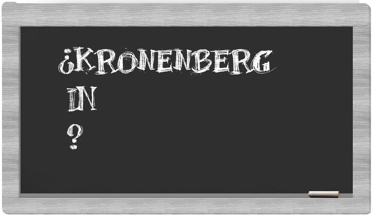 ¿Kronenberg en sílabas?