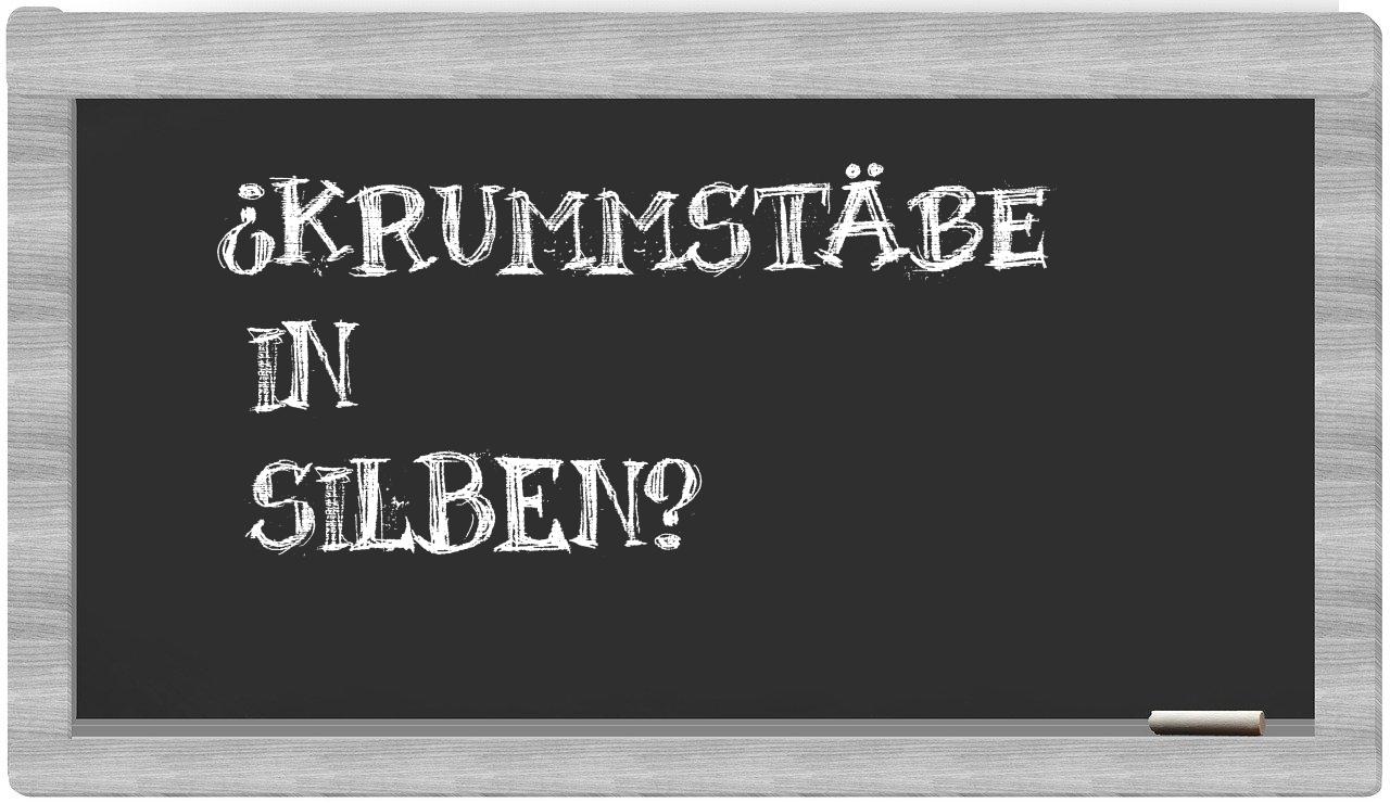 Krummstäbe in syllables