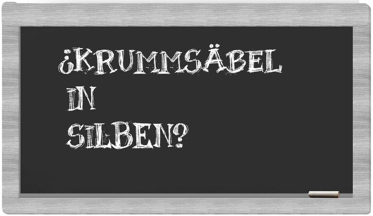 Krummsäbel in syllables