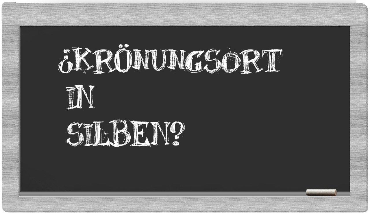 Krönungsort in syllables