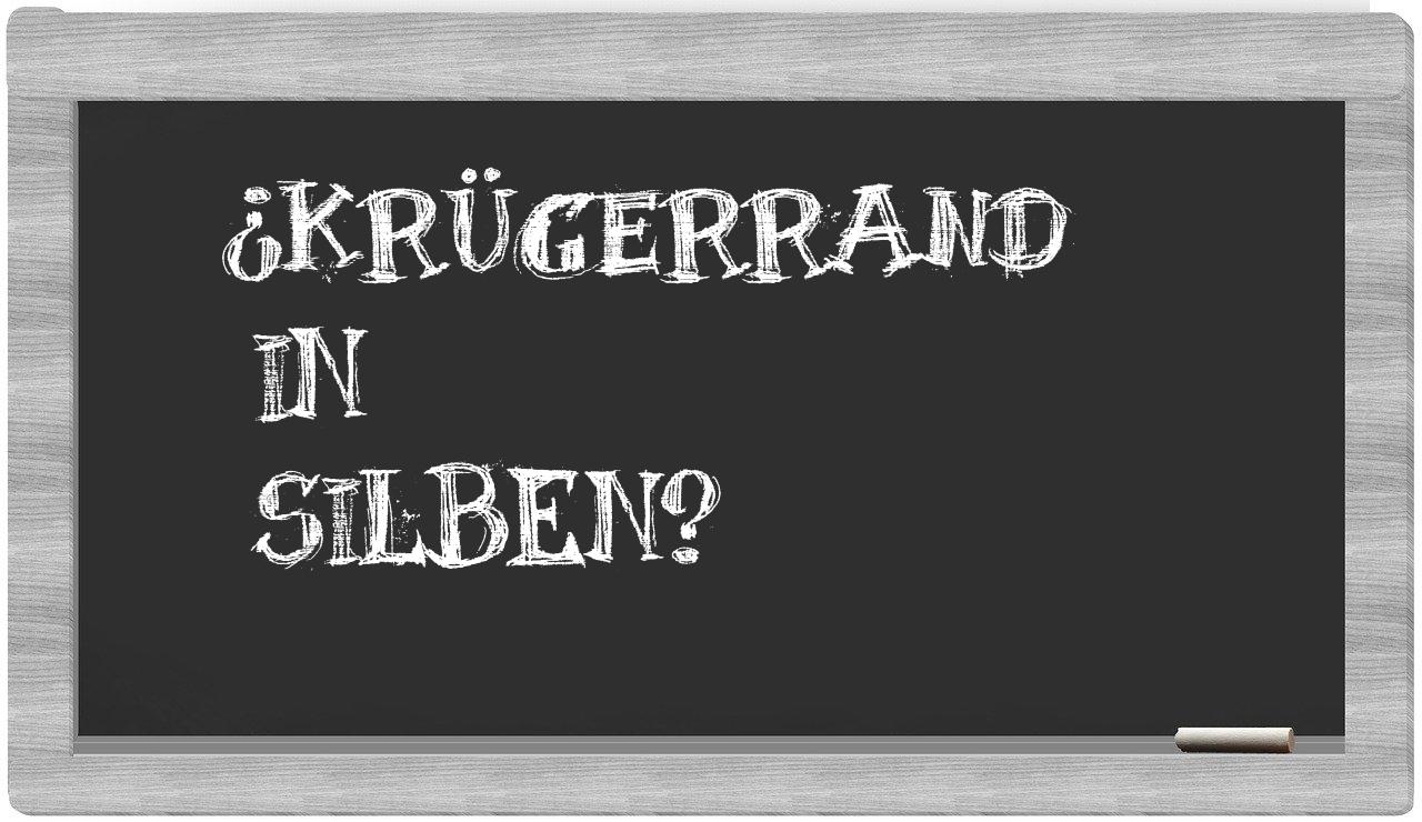 Krügerrand in syllables