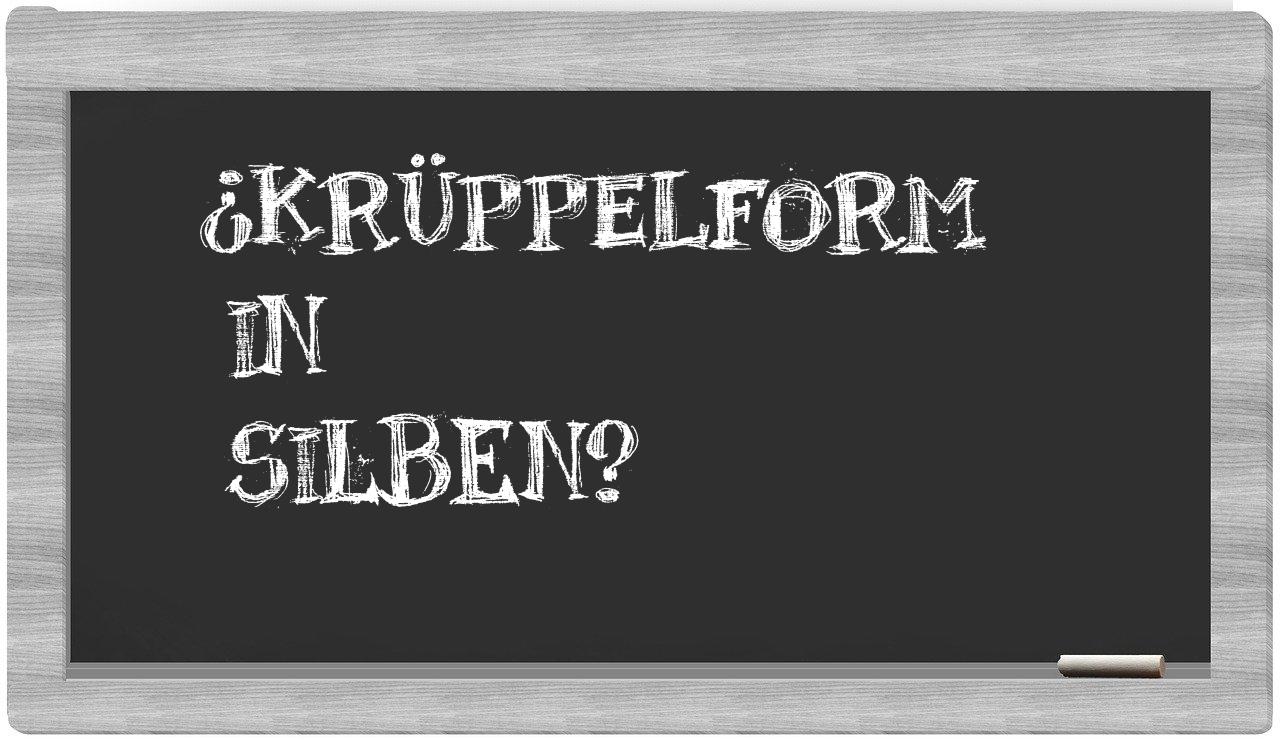 Krüppelform in syllables