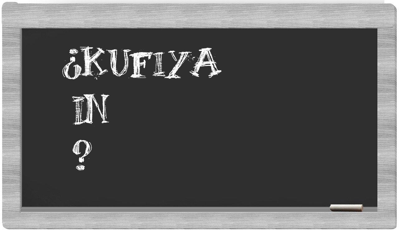 ¿Kufiya en sílabas?