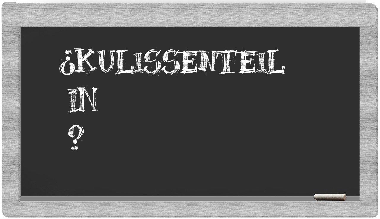 ¿Kulissenteil en sílabas?