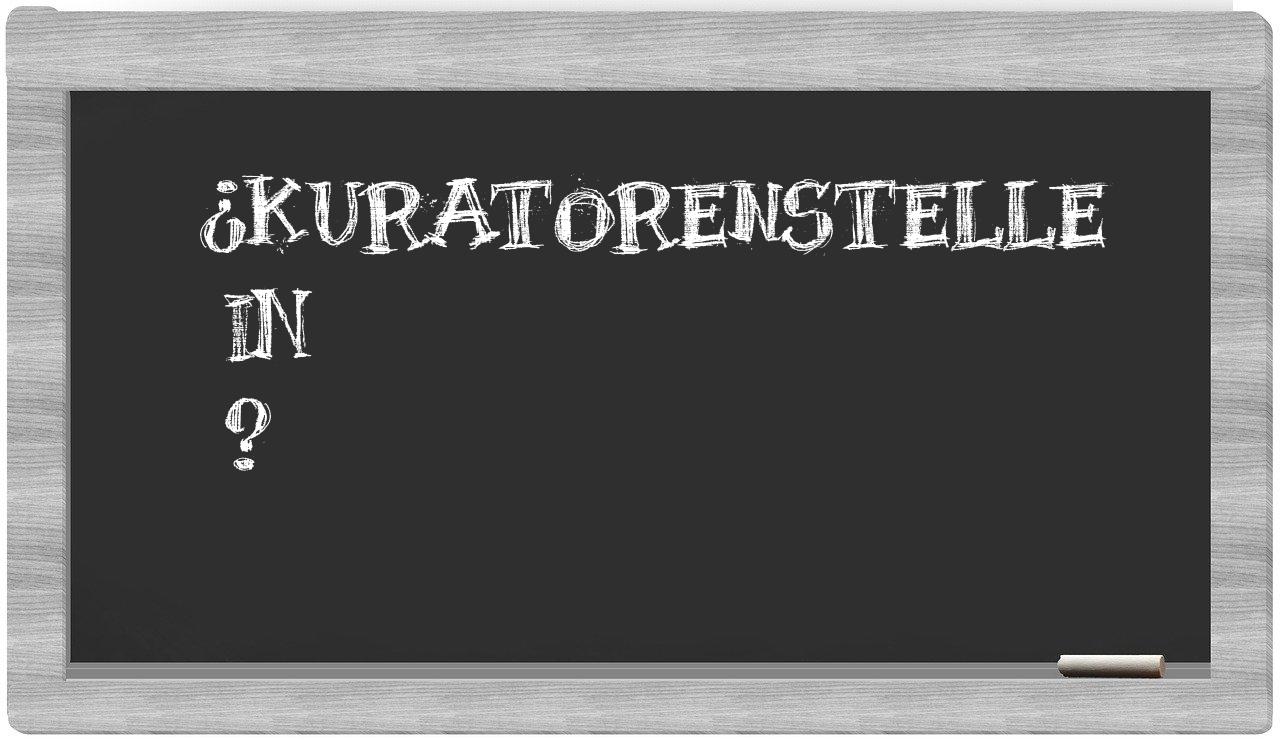 ¿Kuratorenstelle en sílabas?