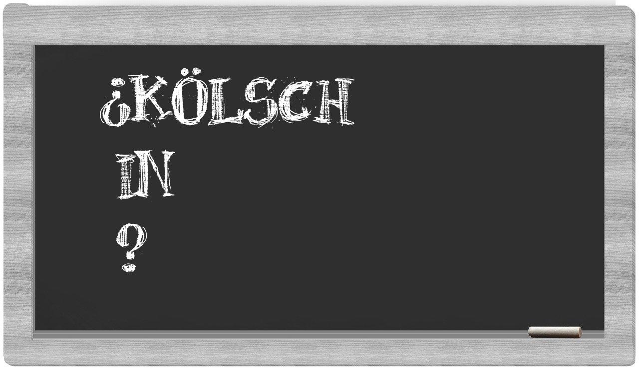 ¿Kölsch en sílabas?