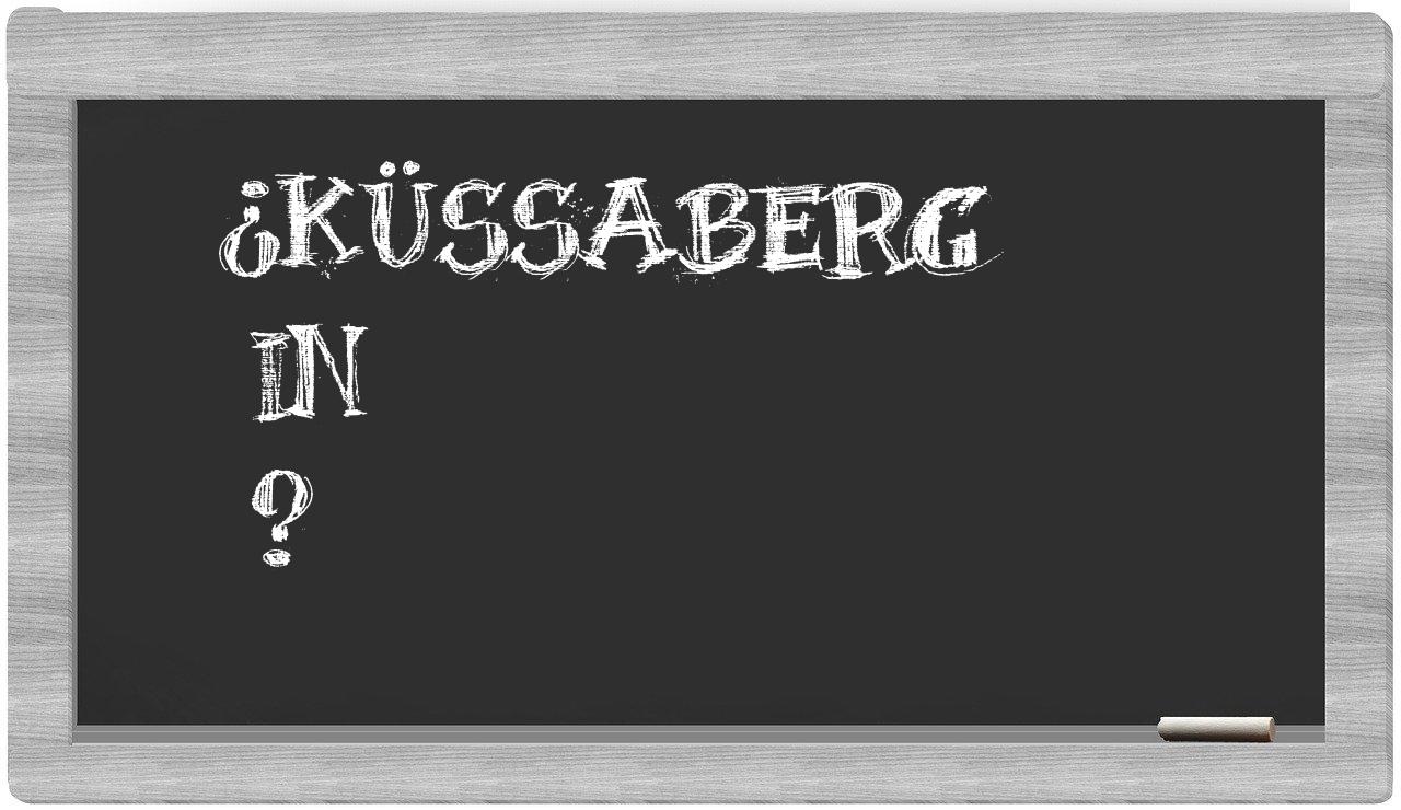 ¿Küssaberg en sílabas?