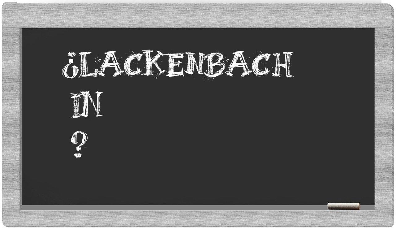 ¿Lackenbach en sílabas?