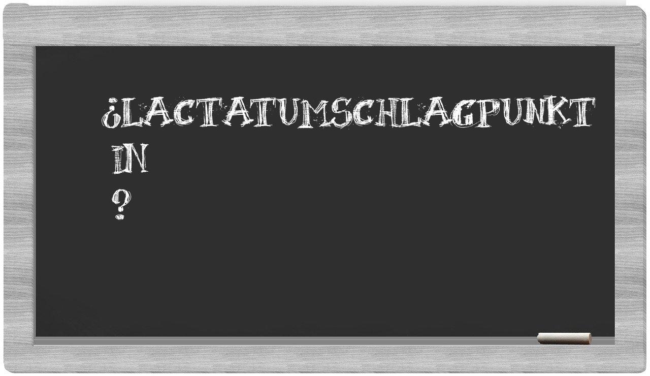 ¿Lactatumschlagpunkt en sílabas?