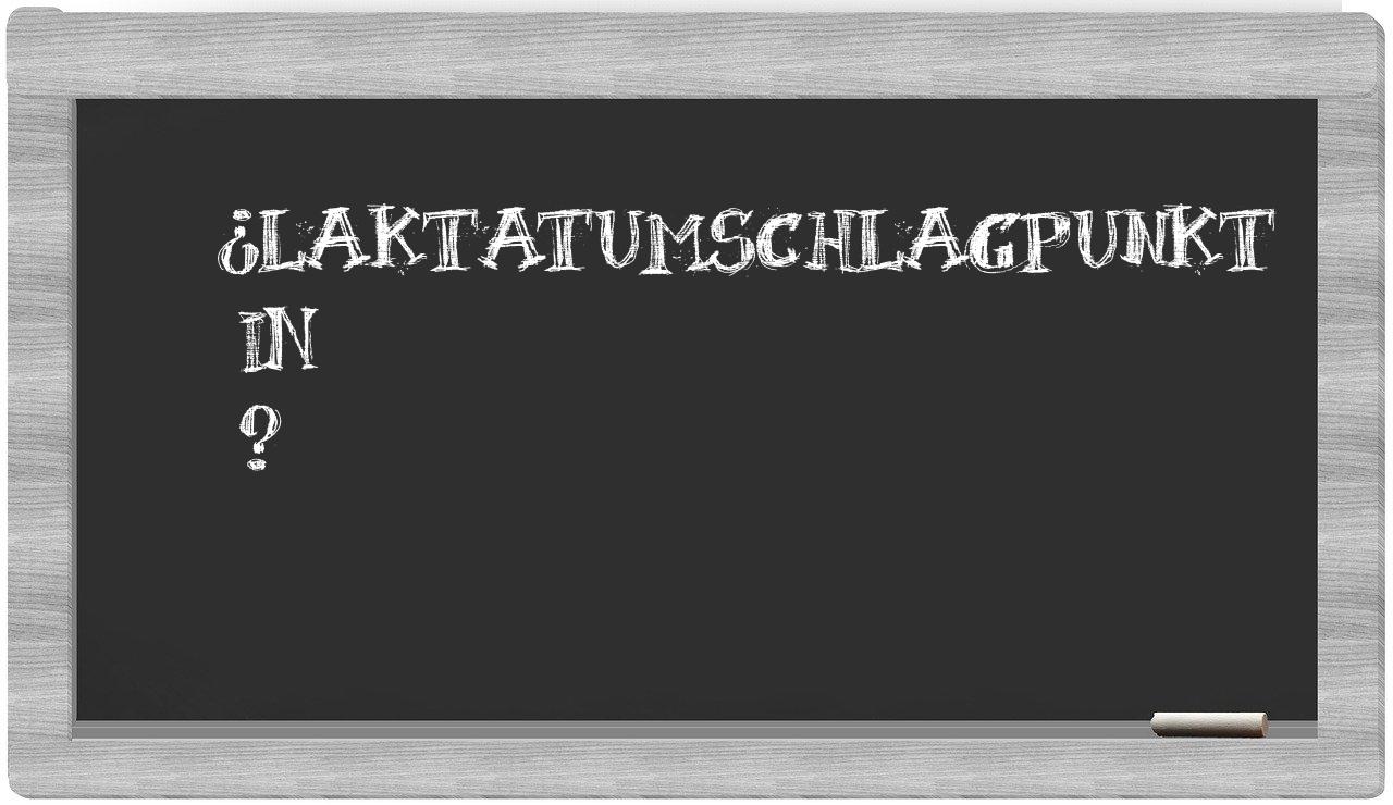 ¿Laktatumschlagpunkt en sílabas?