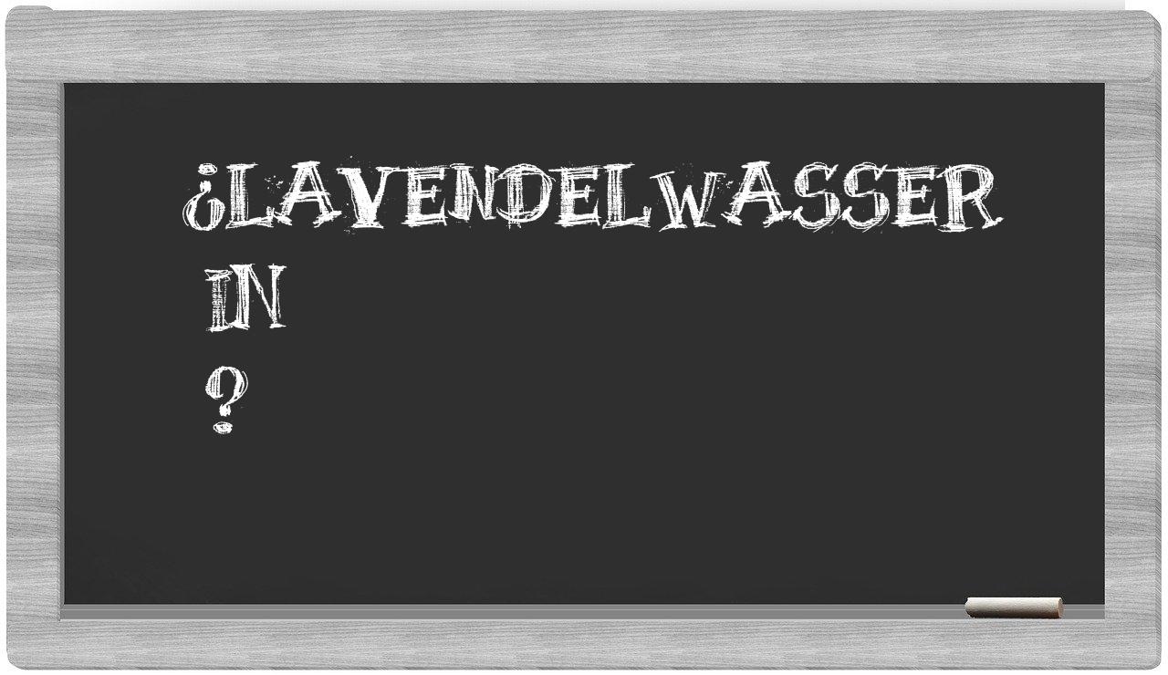 ¿Lavendelwasser en sílabas?