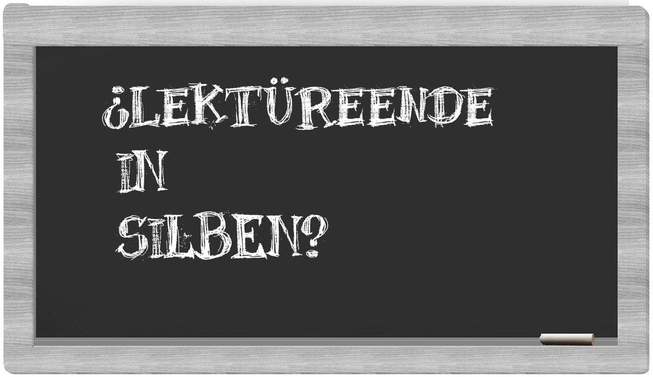 Lektüreende in syllables