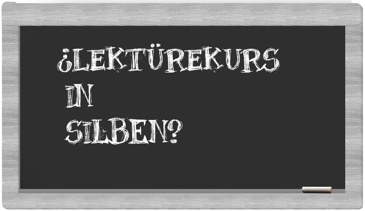 Lektürekurs in syllables